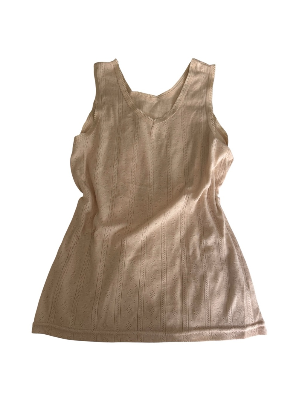 Women's Cream Knit V-Neck Tank Top
